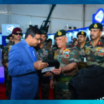 Gen Bipin Rawat, COAS, feeling the lightweight composite plate that is exported all over the World.